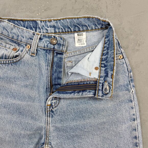 Vintage 1994 Levi's 521 Tapered Fit Red Tab Jeans MADE IN USA Fit 24 x 27 - Picture 3 of 8